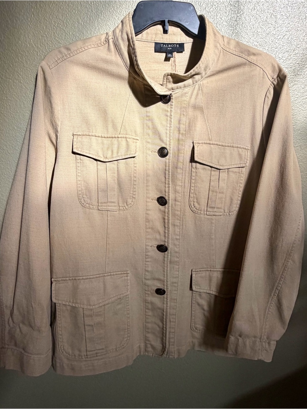 Talbots Beige Utility Jacket with Front Pockets